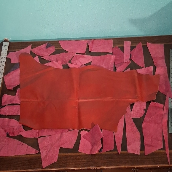 Other - Red and Pink Leather Crafting Pieces 3262